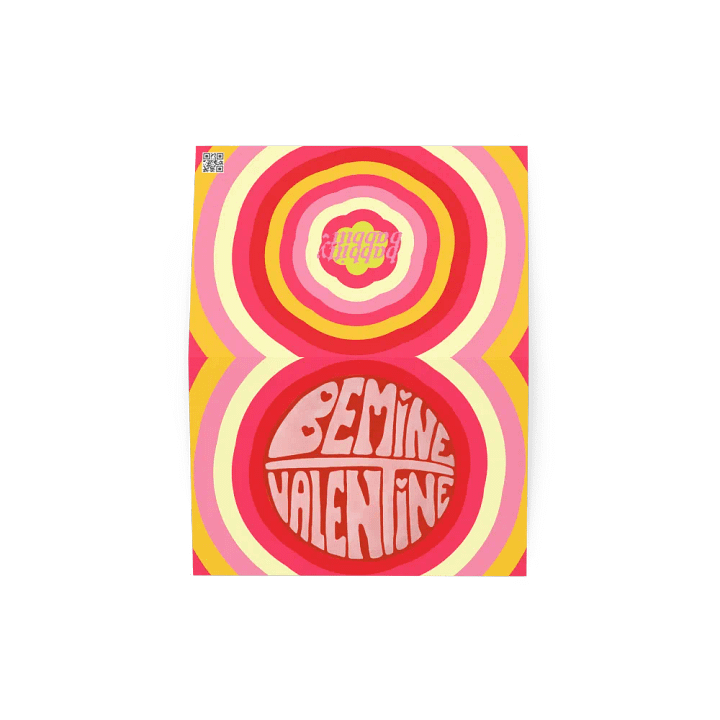 Be Mine Valentine retro landscape greetings card product image (2)