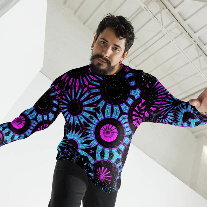 Abstract Circular Shapes in Turquoise, Black and Pink Unisex Sweatshirt product image (1)