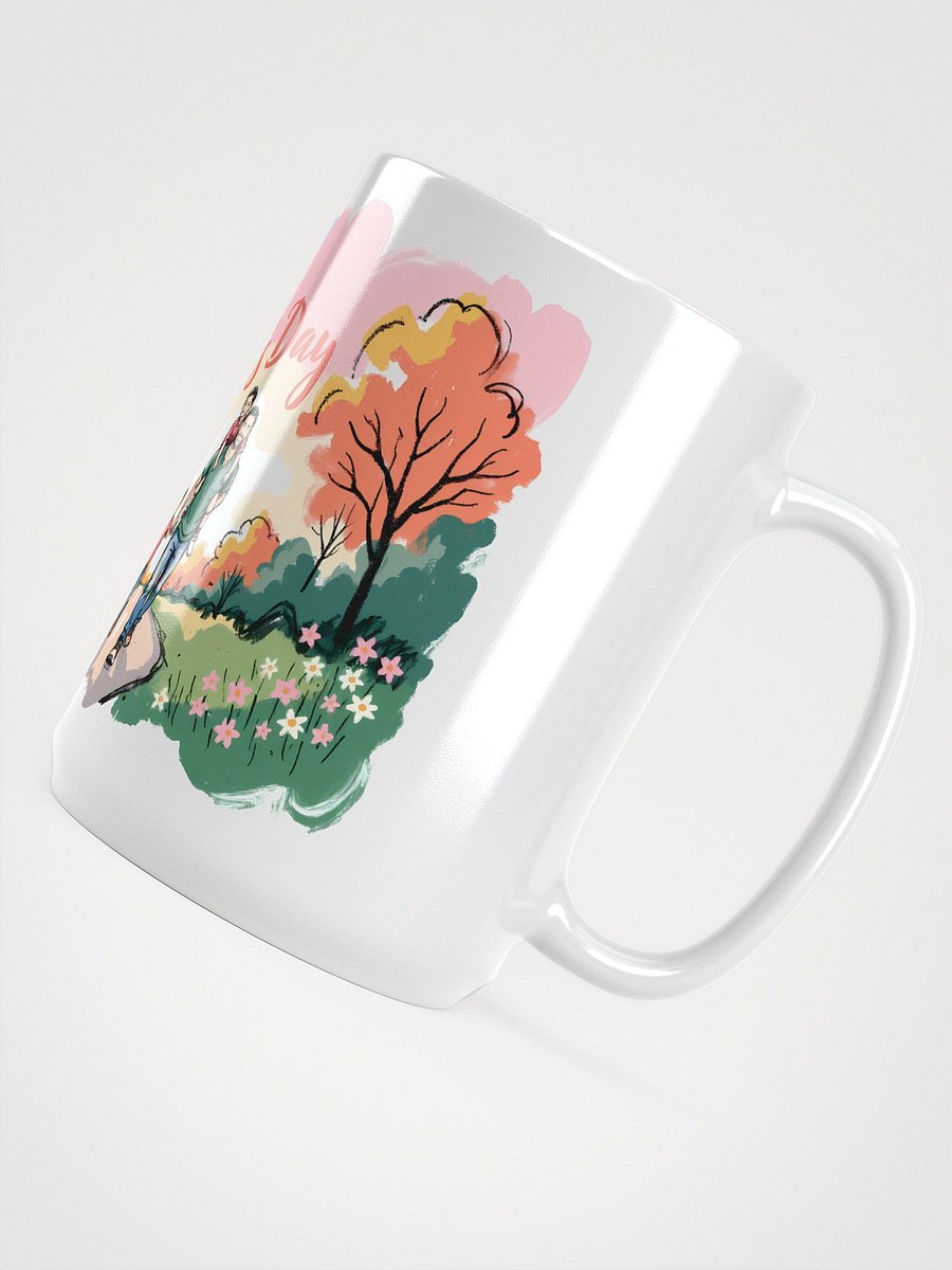 Joyful Father’s Day Walk | Vibrant Family Art Print Glossy Mug product image (4)