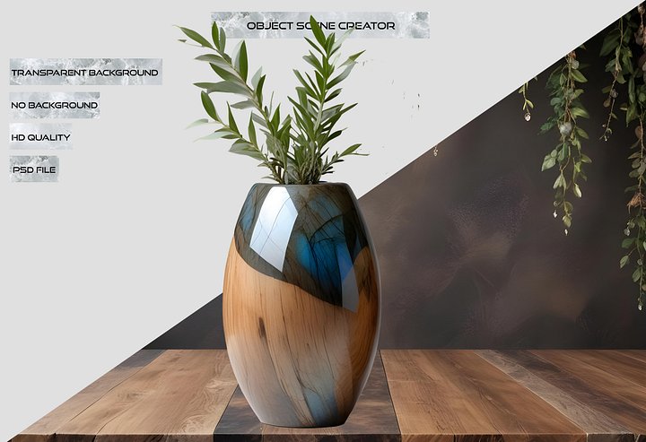 Rustic Elegance – Artisan Vase PNG product image (2)