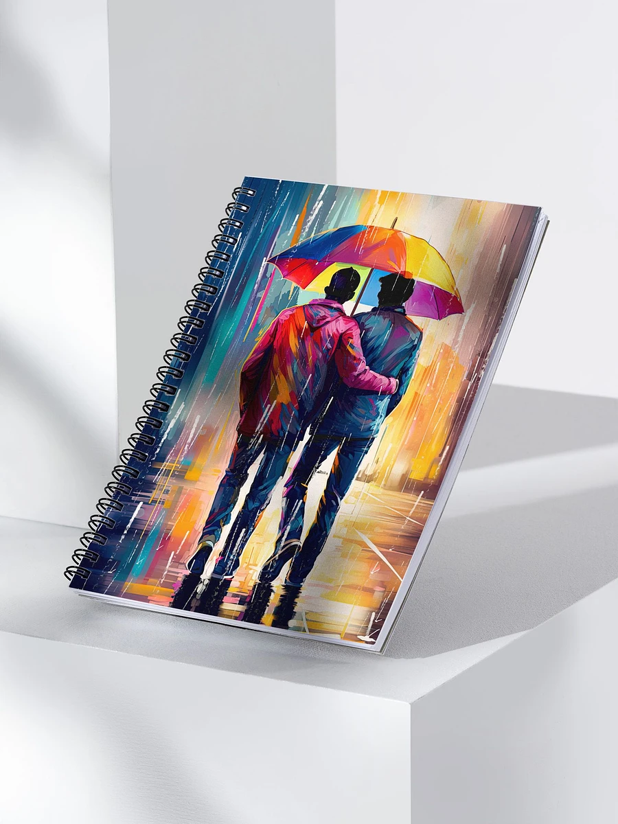 Gay Love In The Rain – Romantic Spiral Notebook product image (3)