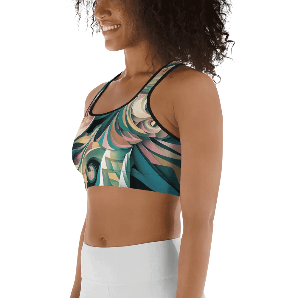 Abstract Lithographic Pattern Design Sports Bra - V6 product image (6)