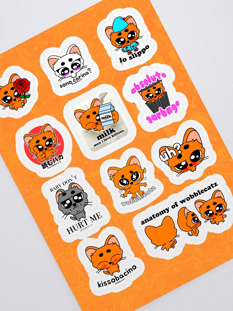 WOBBLECATZ STICKERS SHEET