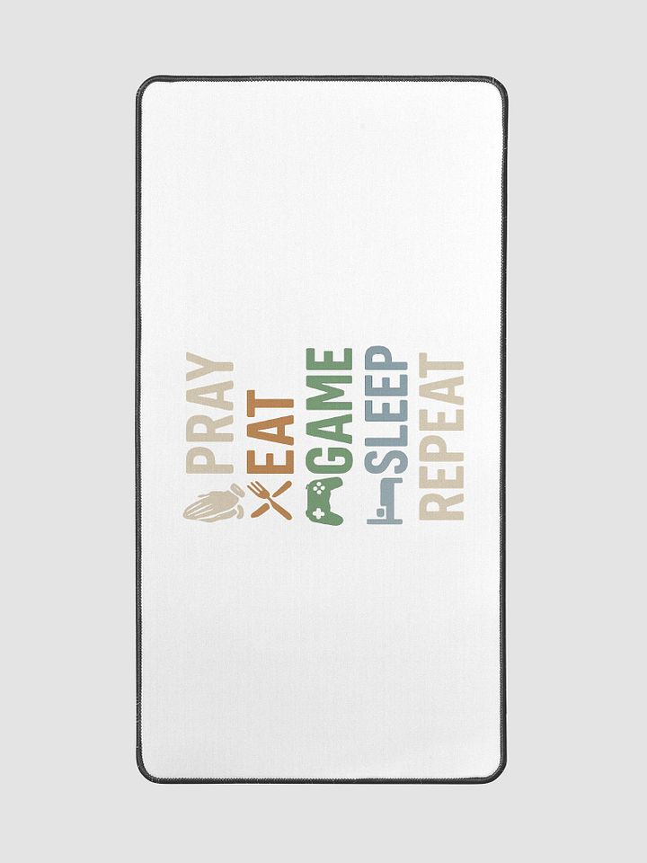 Pray Eat Game Sleep Repeat Desk Mat – Faith-Focused Gaming Mouse Pad product image (2)