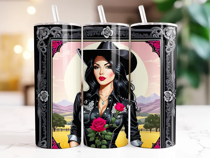 Beautiful Cowgirl 20 oz Skinny Stainless Steel Tumbler - v5 product image (2)