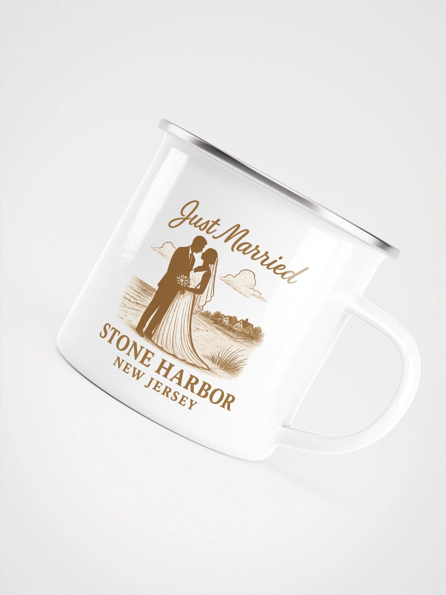 Stone Harbor NJ "Just Married" Enamel Wedding Mug product image (5)