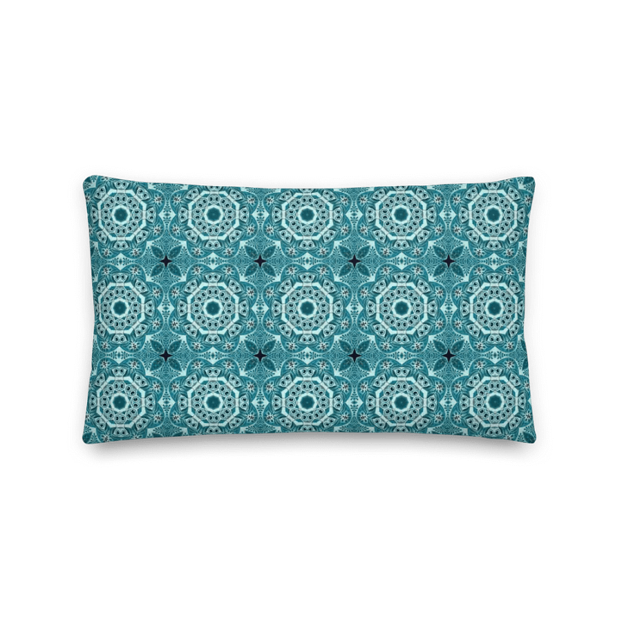 Blue octagonal premium pillow (Reversible and in 3 sizes/shapes) product image (2)