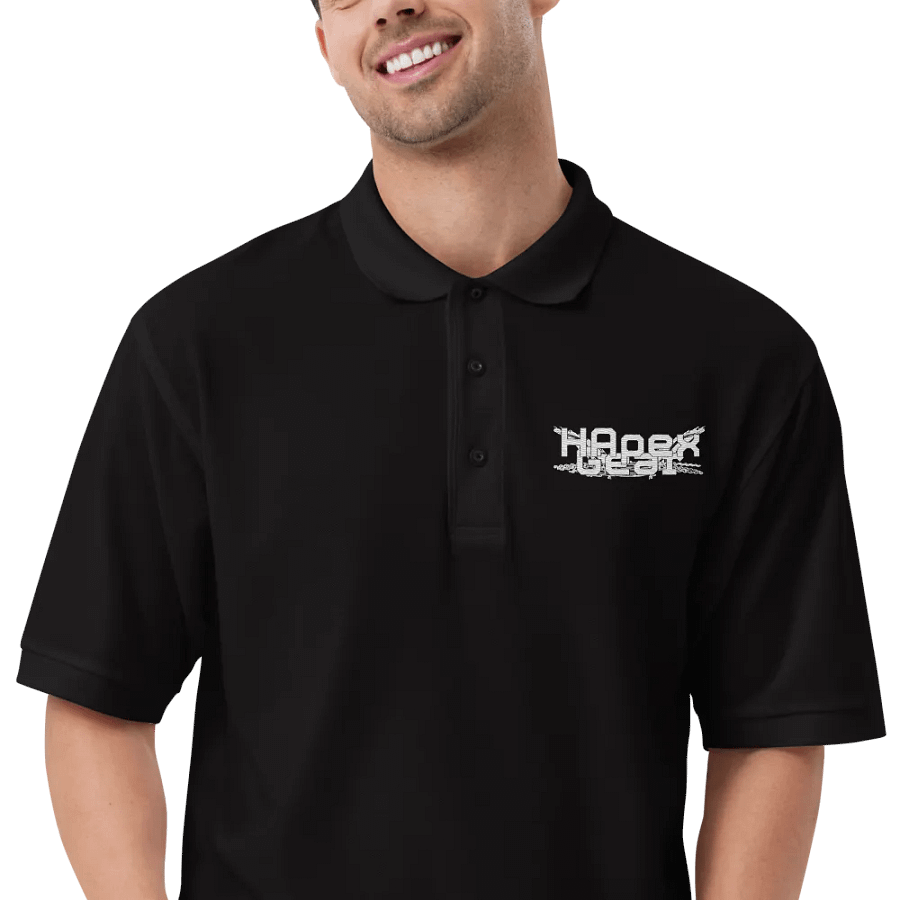 Polo Shirt - Embroidered - White HApex Gear Black Logo product image (11)