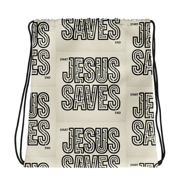 Jesus Saves All-Over Drawstring Bag product image (1)