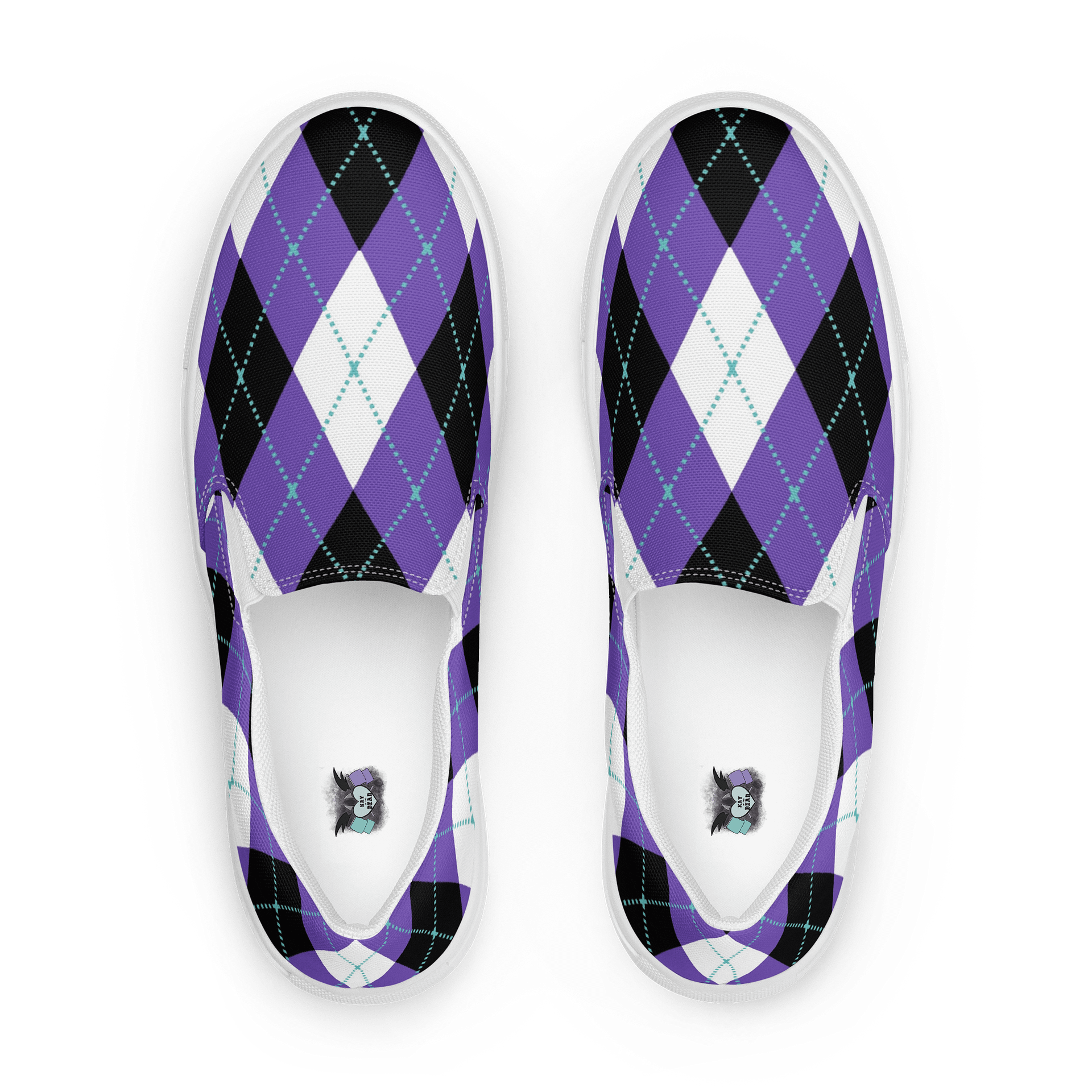 Purple Argyle Men's Slip-On Shoes product image (1)