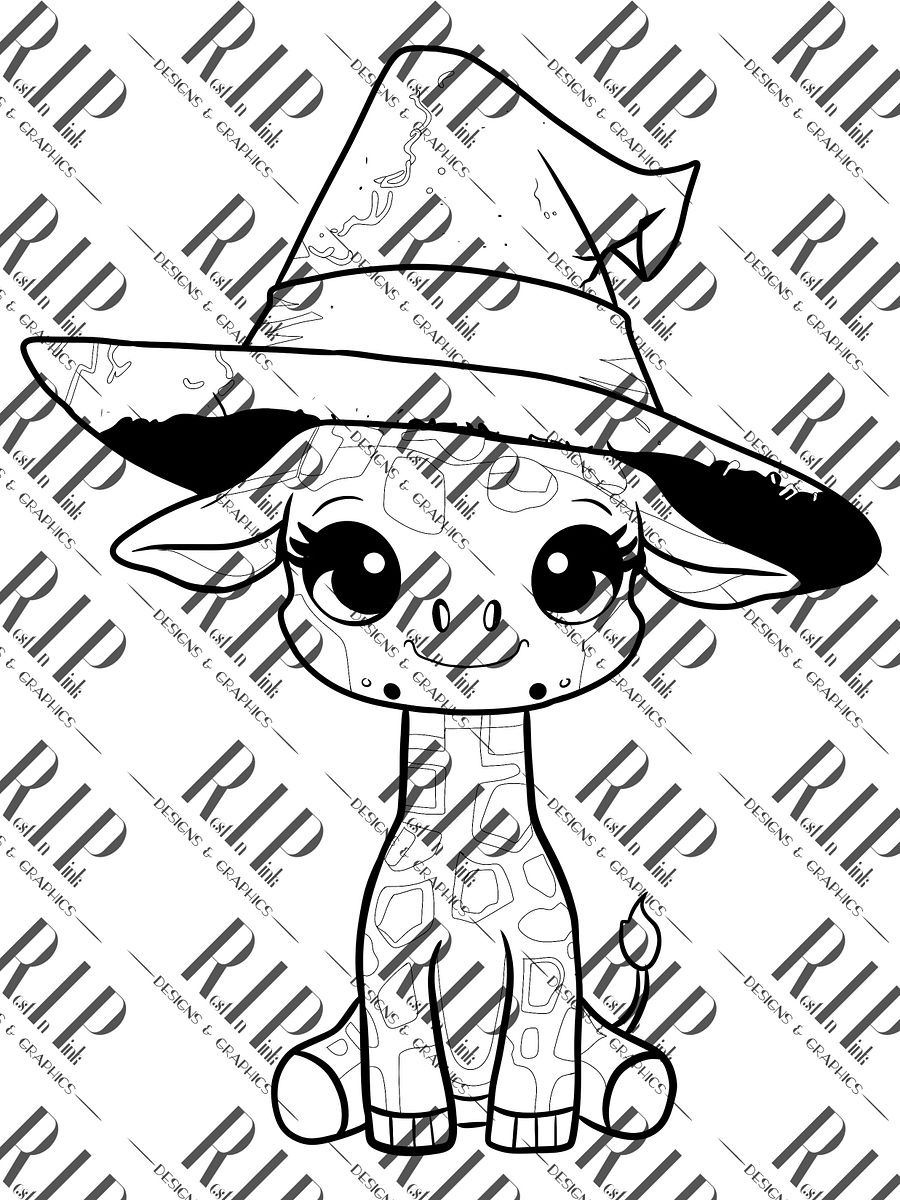 Pastel Potions - Giraffe Digital Download PNG - Full Color & Outline version product image (3)