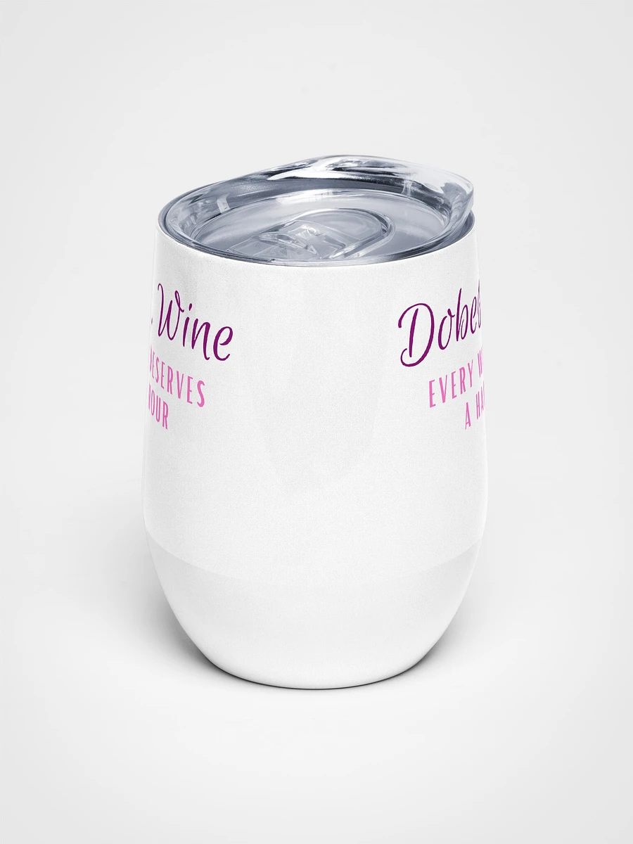 Dobes and Wine, Every walk deserves a happy hour, wine tumbler product image (2)