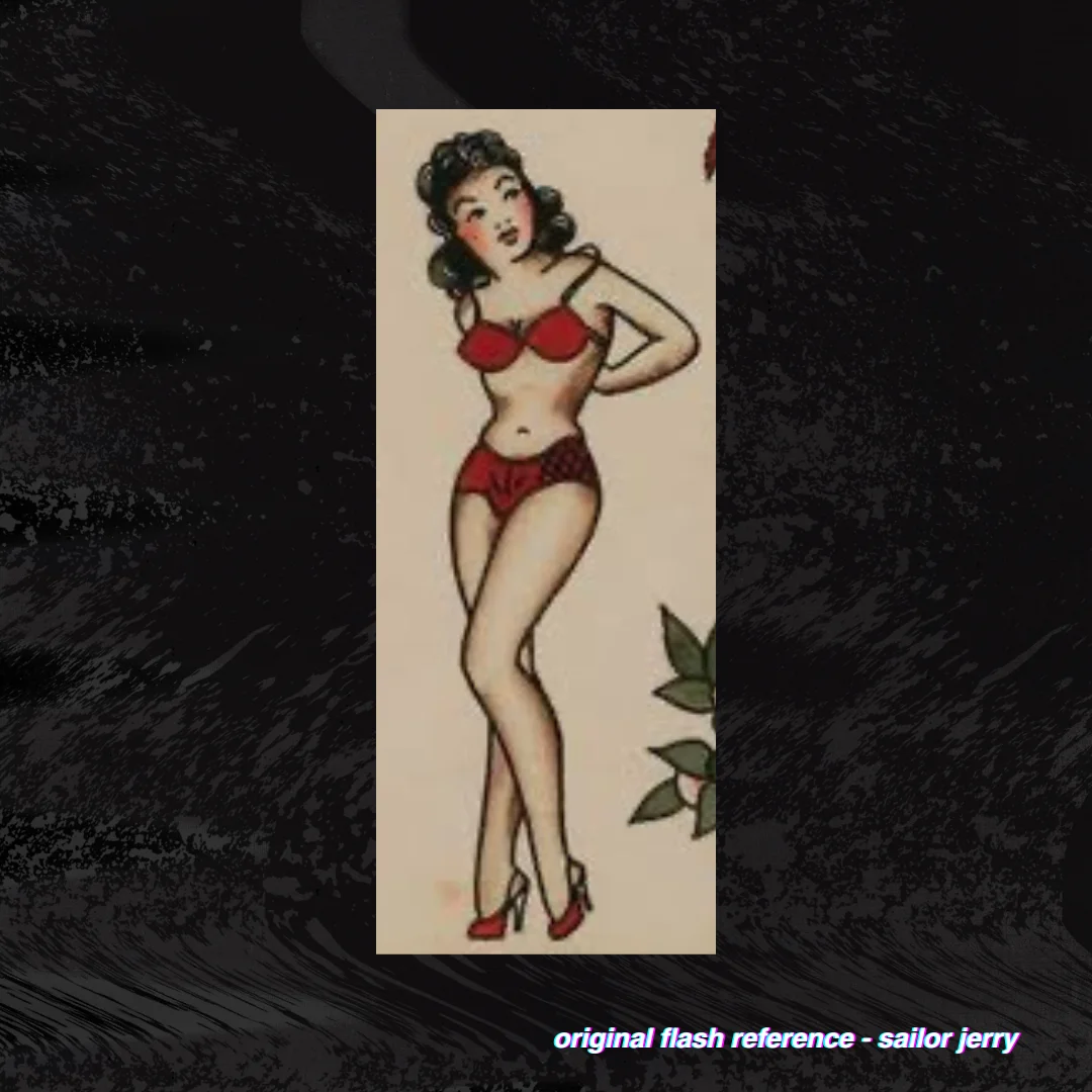 Sailor Jerry Red Lingerie Pin Up Pattern product image (4)