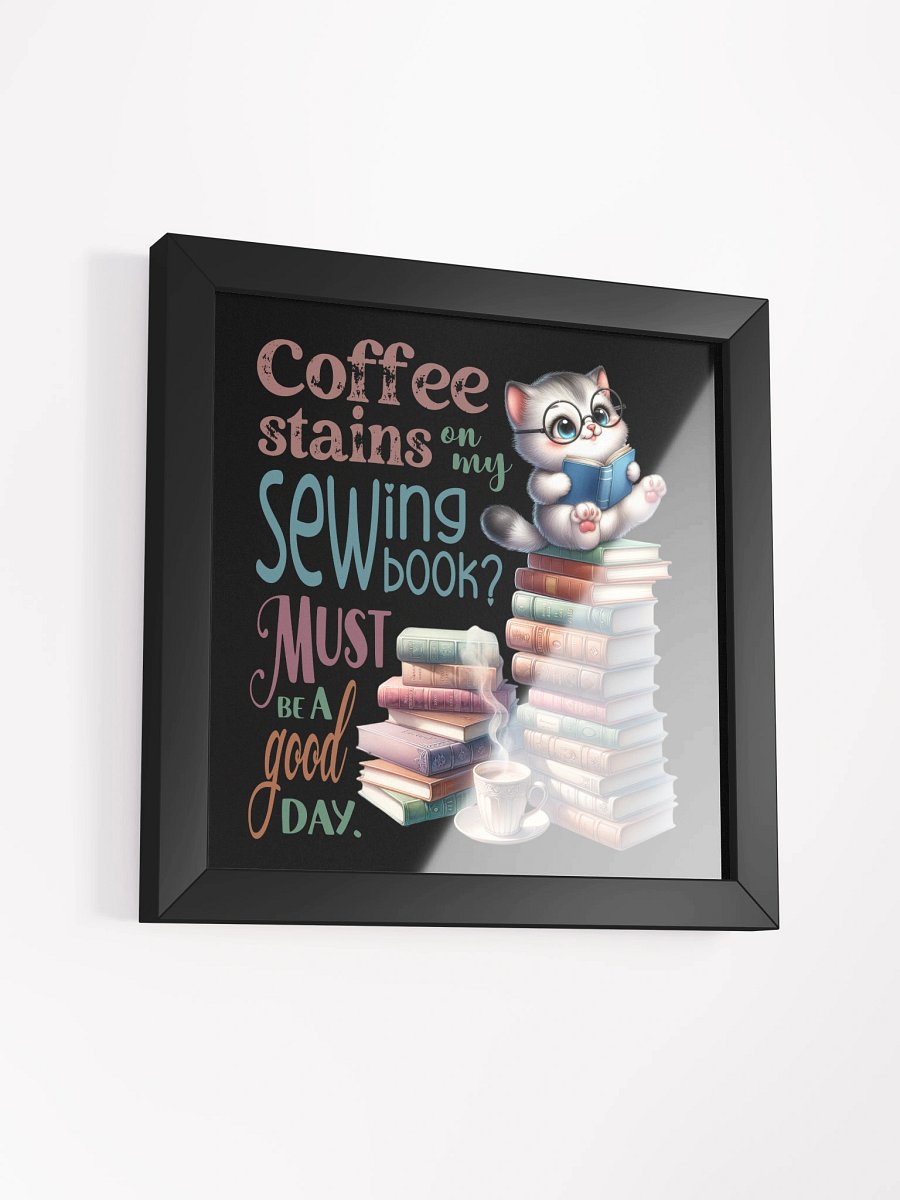 Whimsical Cat Books and Coffee Poster product image (34)