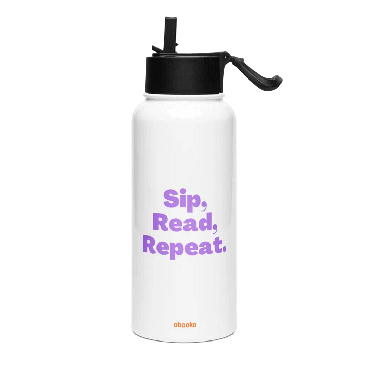 Water Bottle "Sip, Read, Repeat" Purple product image (1)