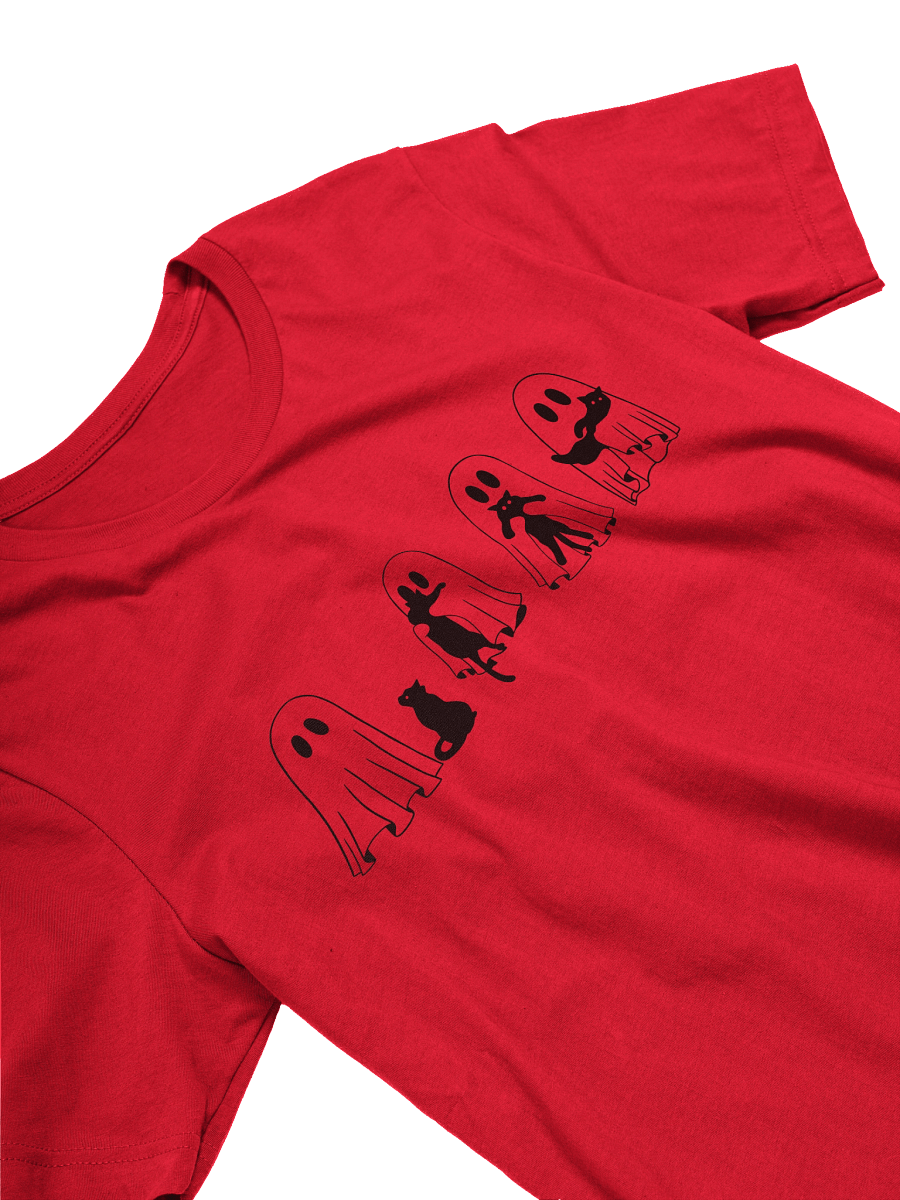 Halloween Ghost Outline with Cats Short Sleeve Unisex T-Shirt product image (27)