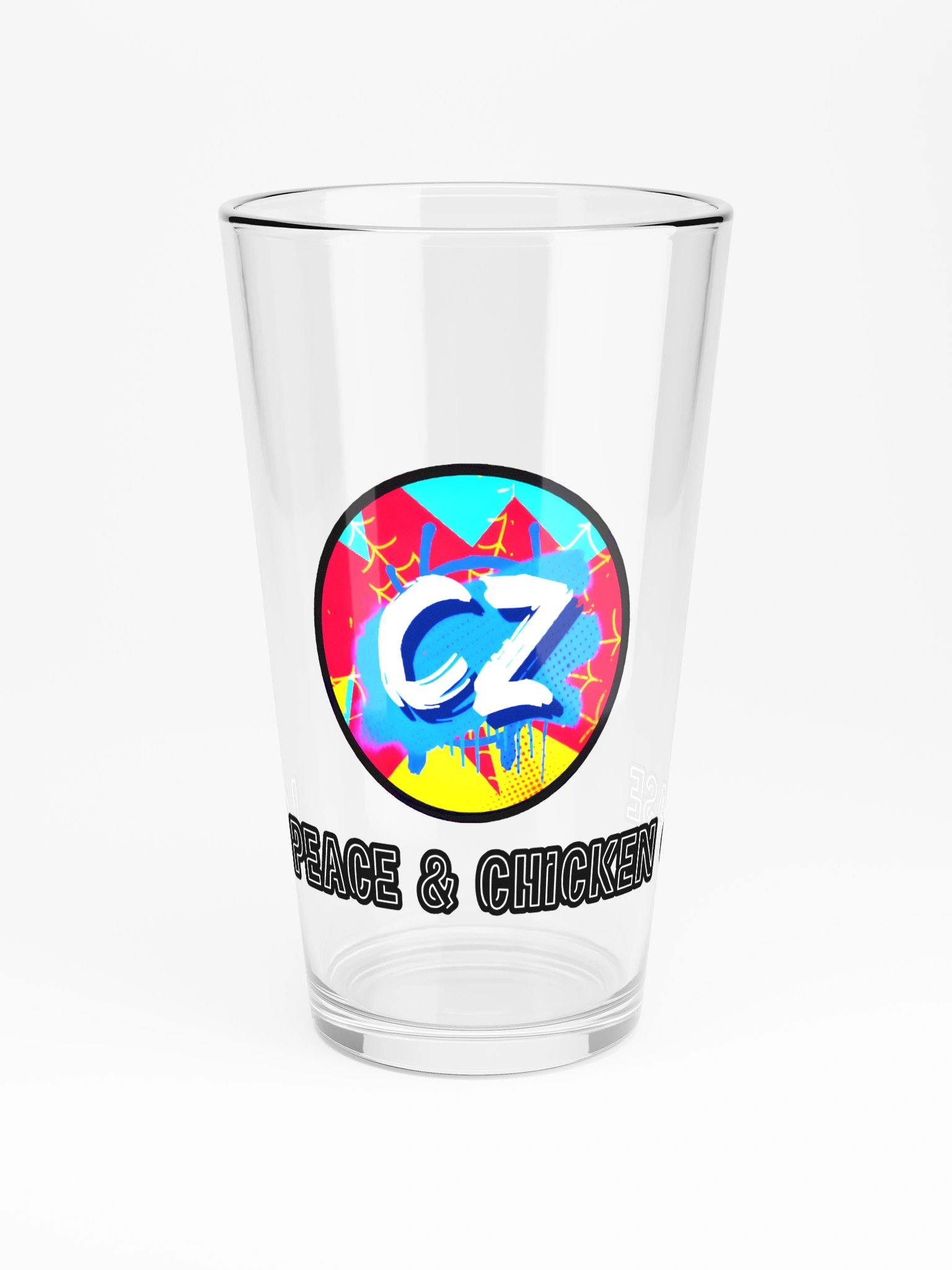 CZ Love Peace & Chicken Grease Shaker Pint Glass product image (3)