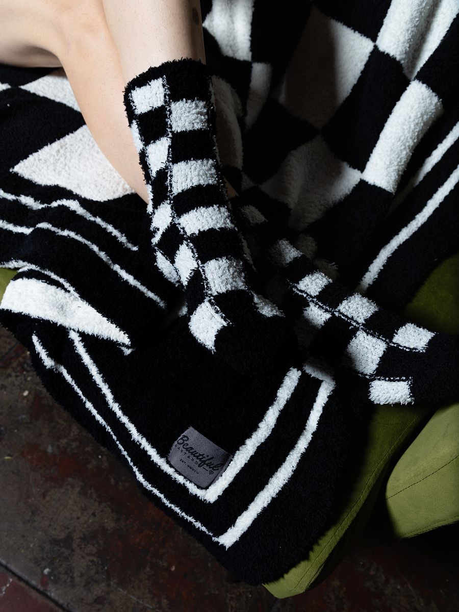 Fuzzy Checkered Socks product image (6)