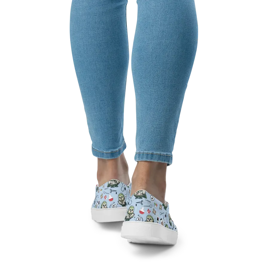 Cute Medical Kakapo Slip-On Canvas Shoes (Blue) product image (3)
