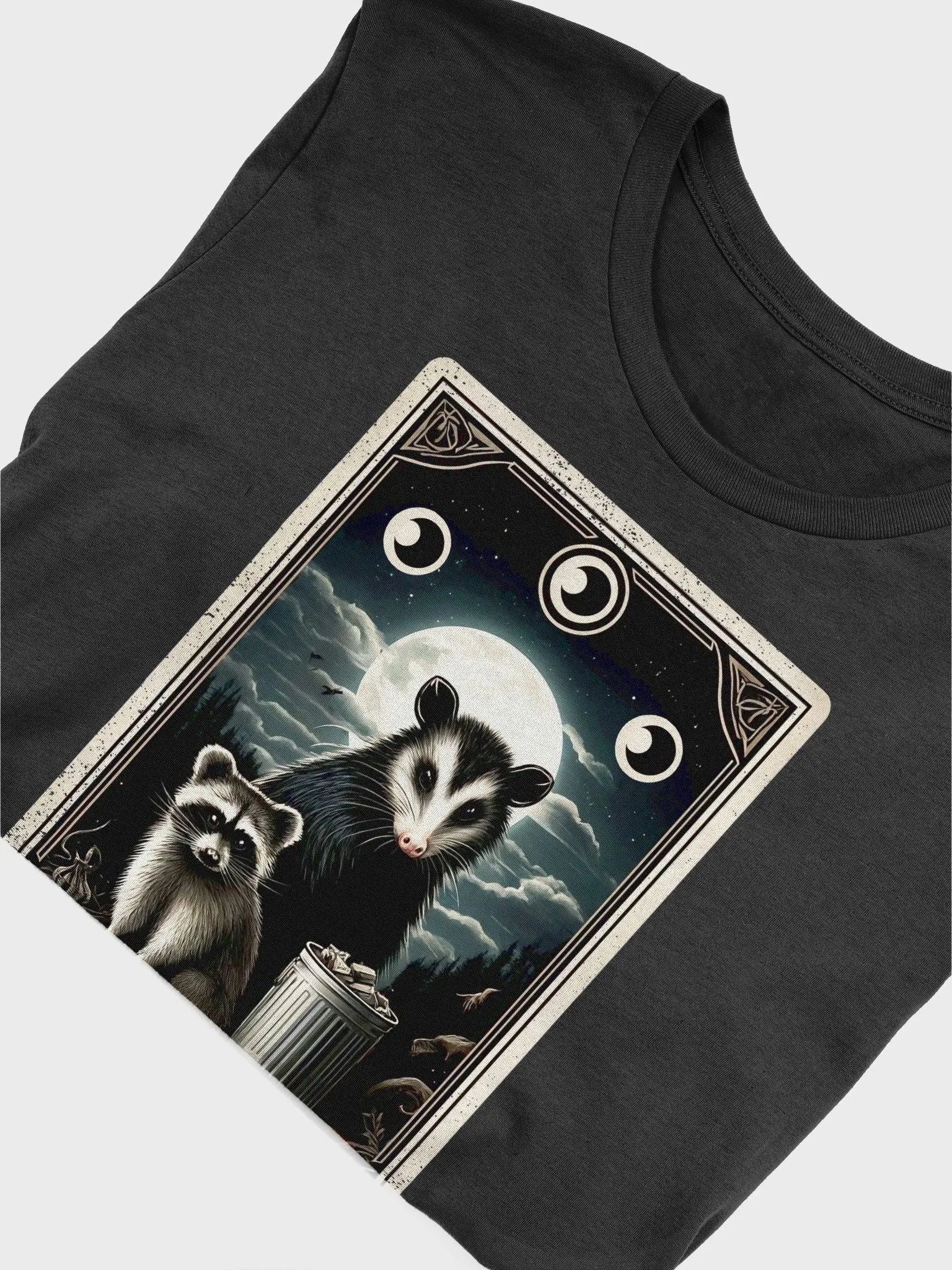 "Team Trash" Tarot Card Opossum & Raccoon Graphic Unisex T-Shirt product image (2)