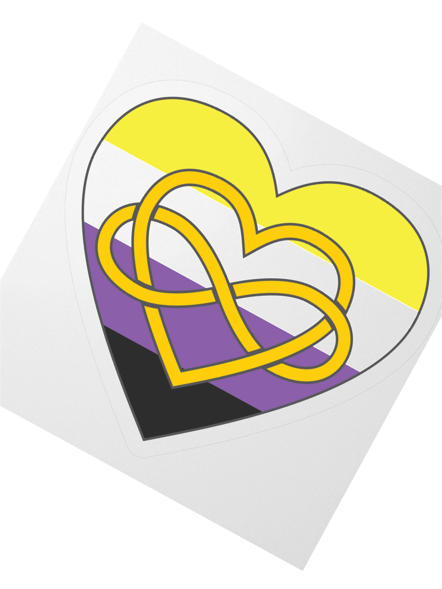 Non-binary Pride Flag Polyamory Infinity Heart Sticker product image (5)