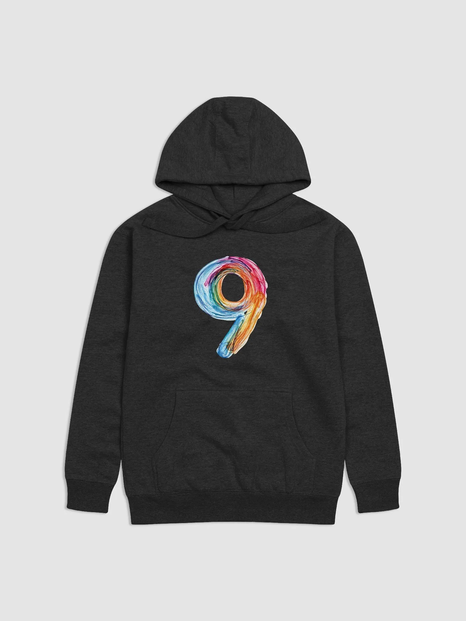 transparent-number-9-paintbrush-colorful-letter-9 paper-colorful-letter-9-on-paper-with-brush- Hoodie-Sweater product image (1)