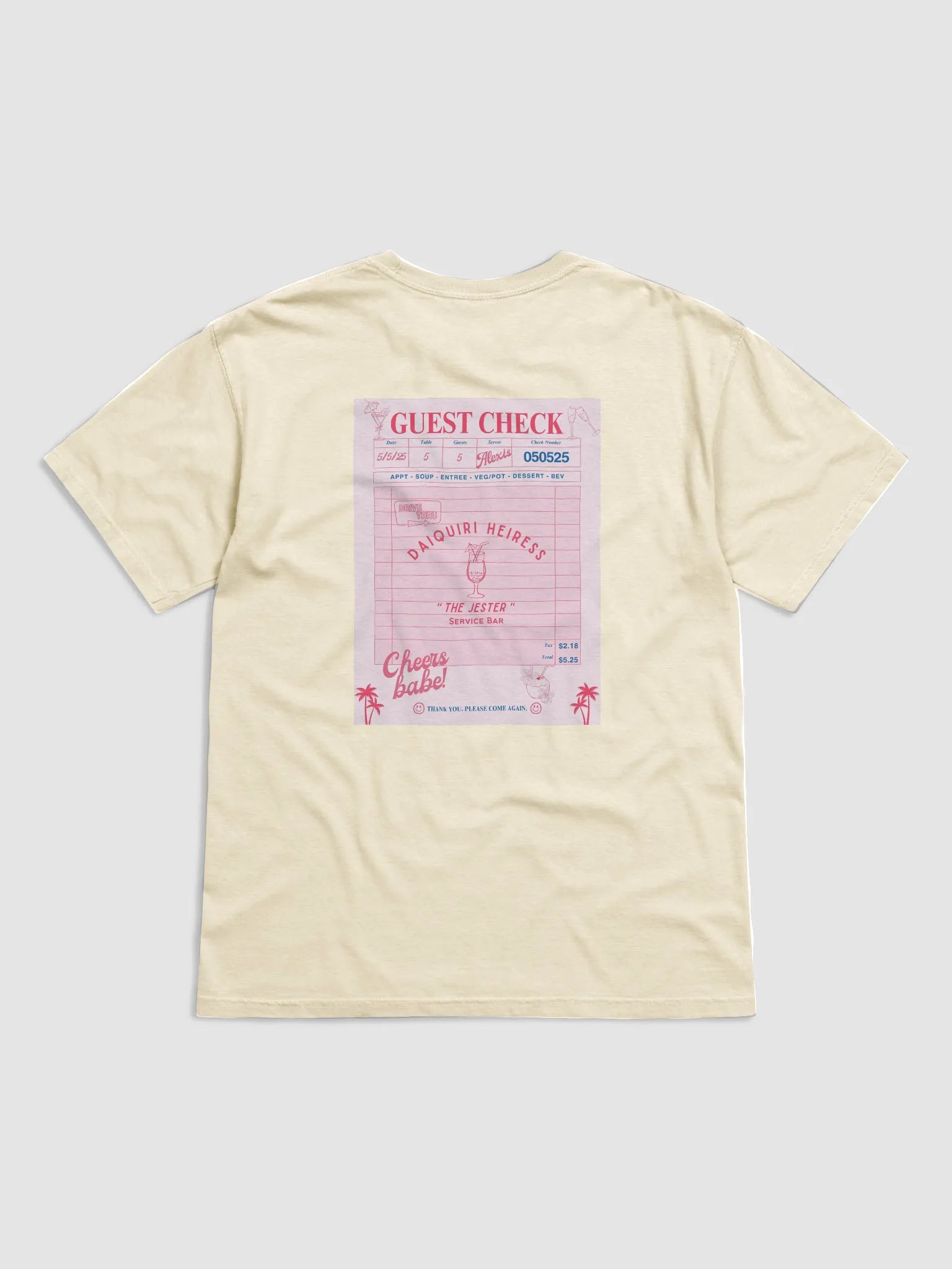 CHECK PLEASE! DAIQUIRI TEE - WHITE-IVORY product image (1)