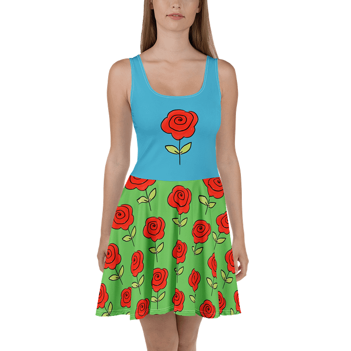 Whimsical Roses All-Over Print Sleeveless Skater Dress product image (1)