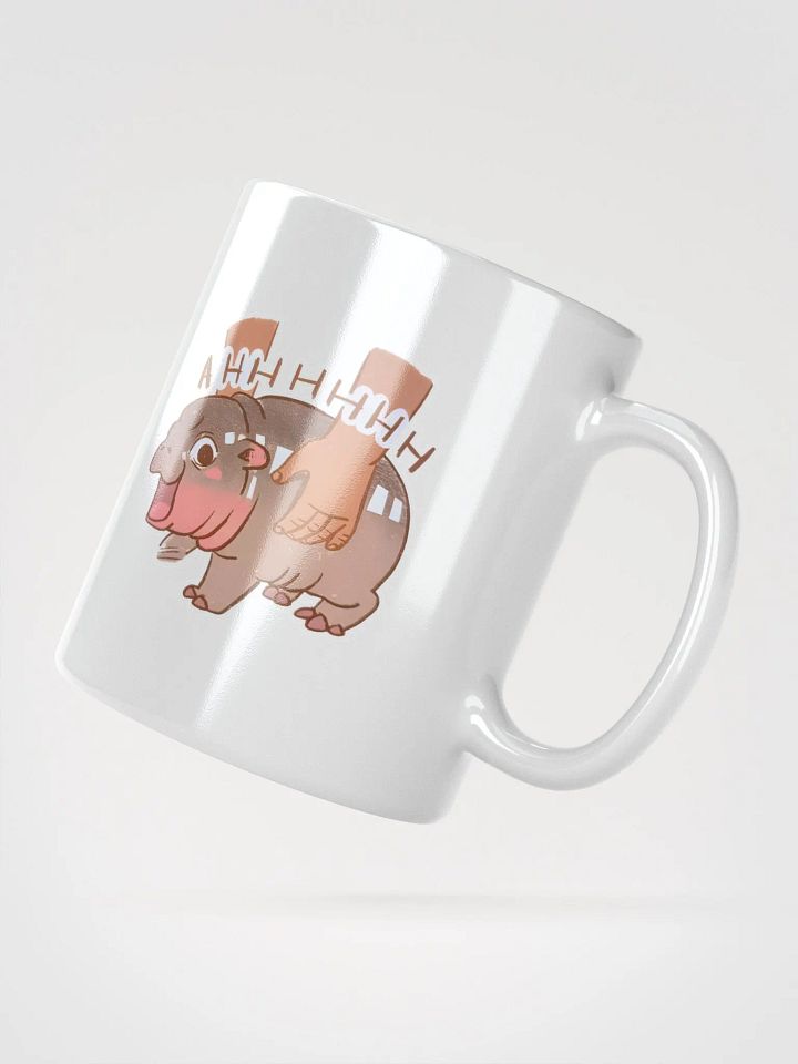 Ahhhh Moo Deng Surprised Hippo Comic White Glossy Mug product image (2)