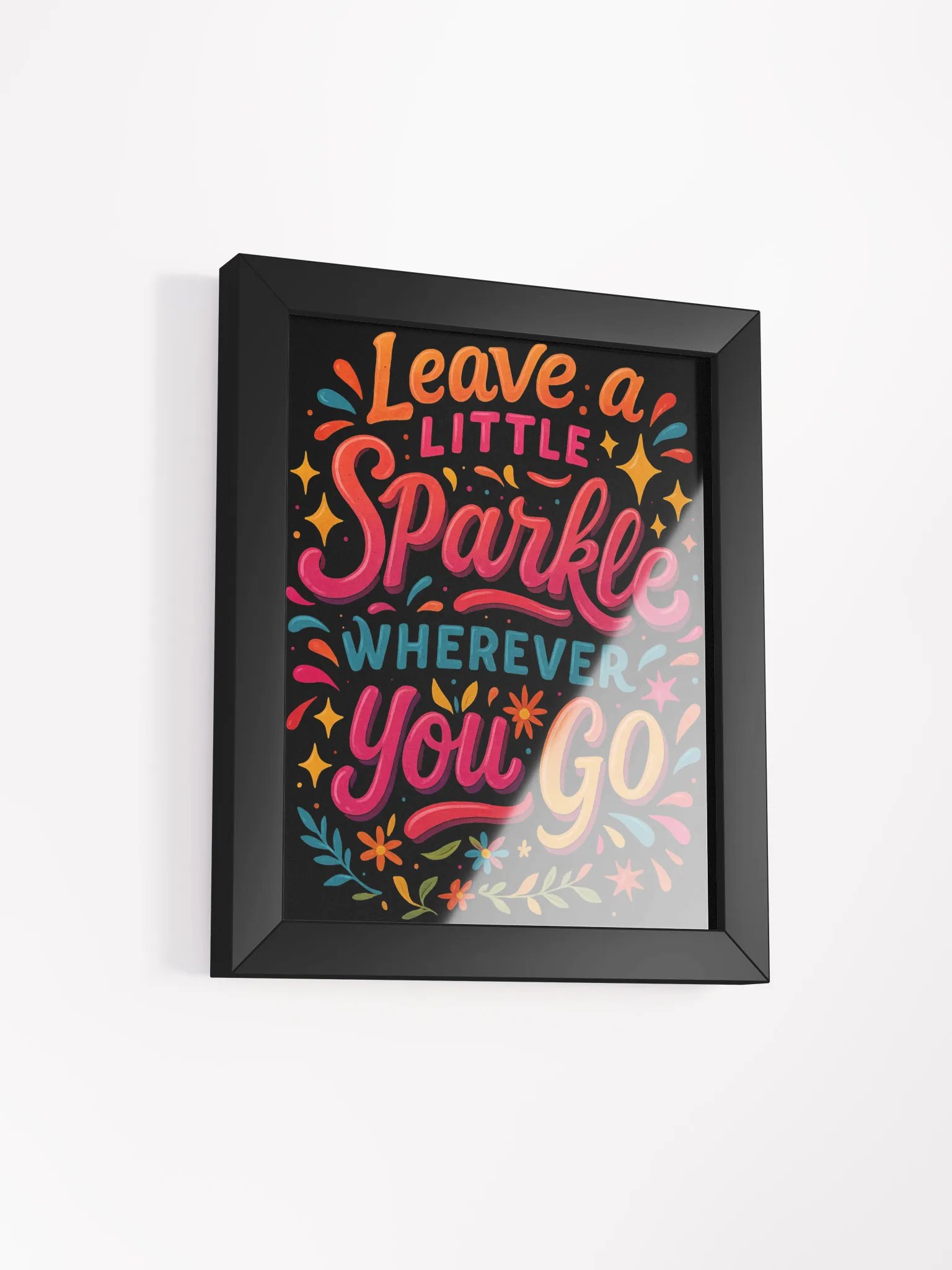 Leave a Little Sparkle – Framed Rainbow Typography Print product image (6)