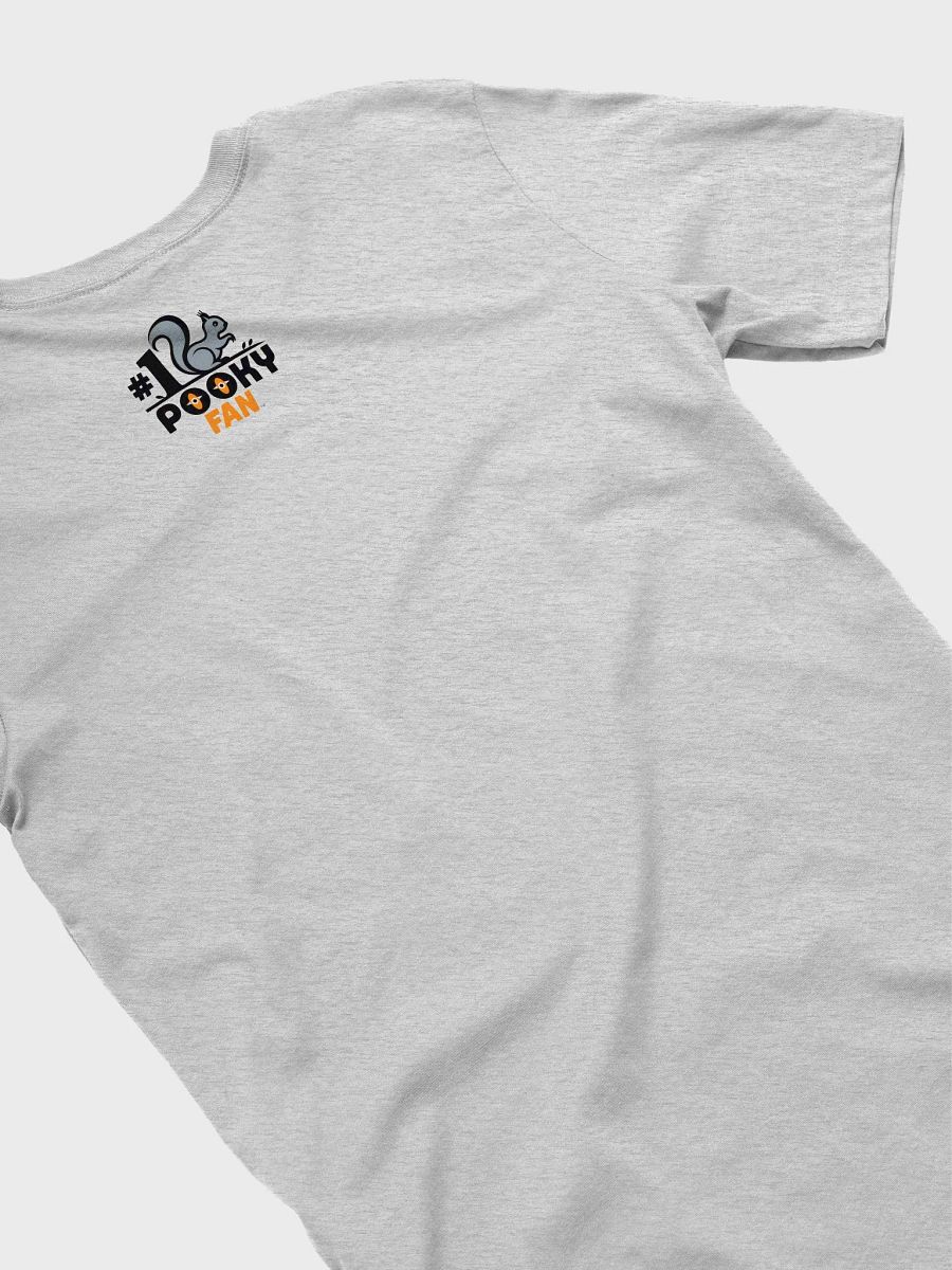 Super Soft and Flattering Tee: #1 pooky fan, orange, grey and black with simplistic squirrel on a branch product image (4)