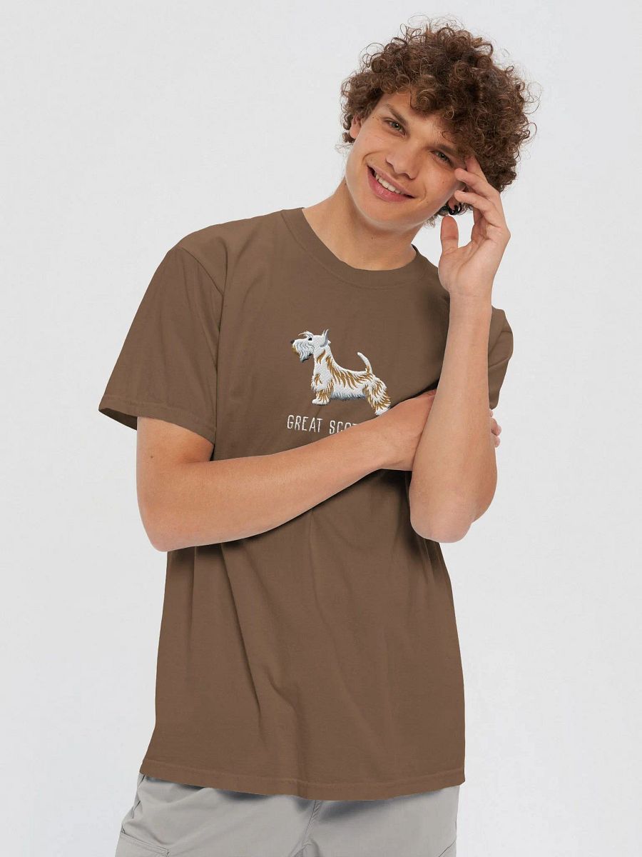Great Scottie T-Shirt(Embroidered) of a Scottish Terrier(White) product image (8)