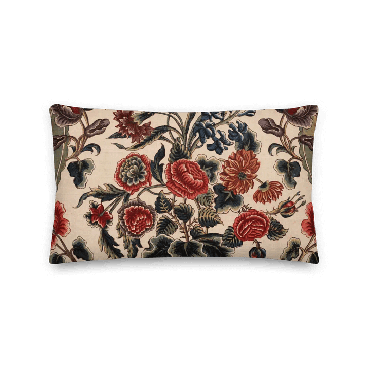 Red Victorian Flowers Premium Pillow product image (2)
