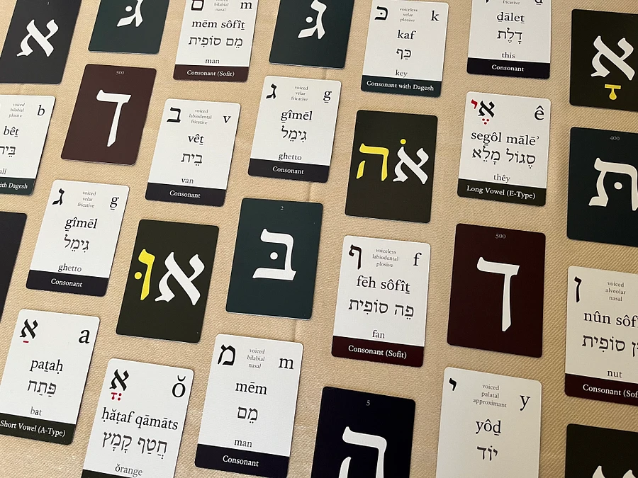 Biblical Hebrew Flashcards - Alphabet & Vowels product image (3)