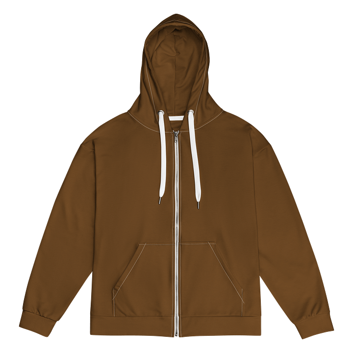 Chestnut Brown Solid Color Eco Friendly Unisex Zip Hoodie product image (1)