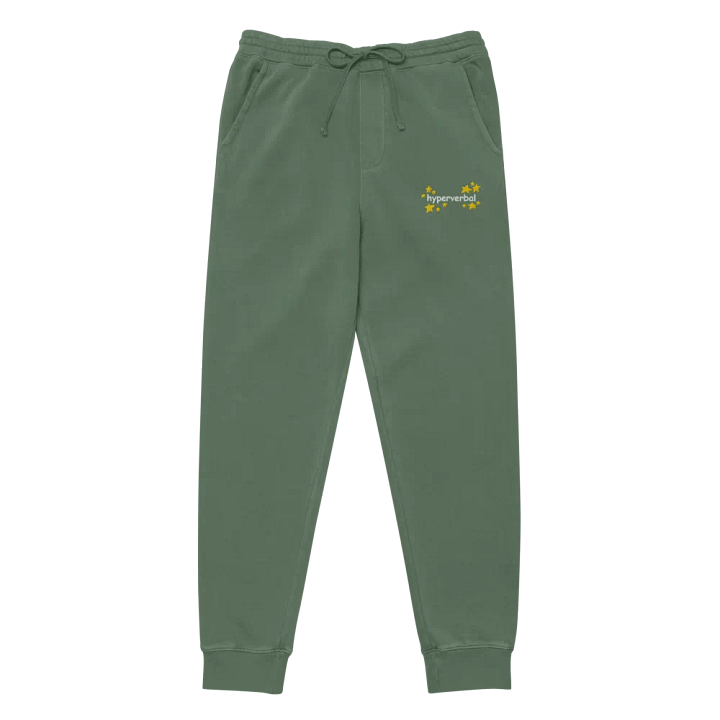 hyperverbal (comic sans and stars) embroidered pigment dyed joggers product image (2)