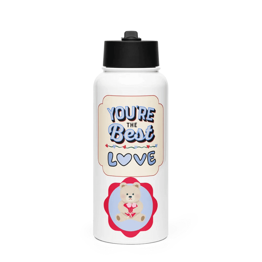 Teddy Bear Love Stainless Steel Water Bottle (Best gift for Males) product image (1)
