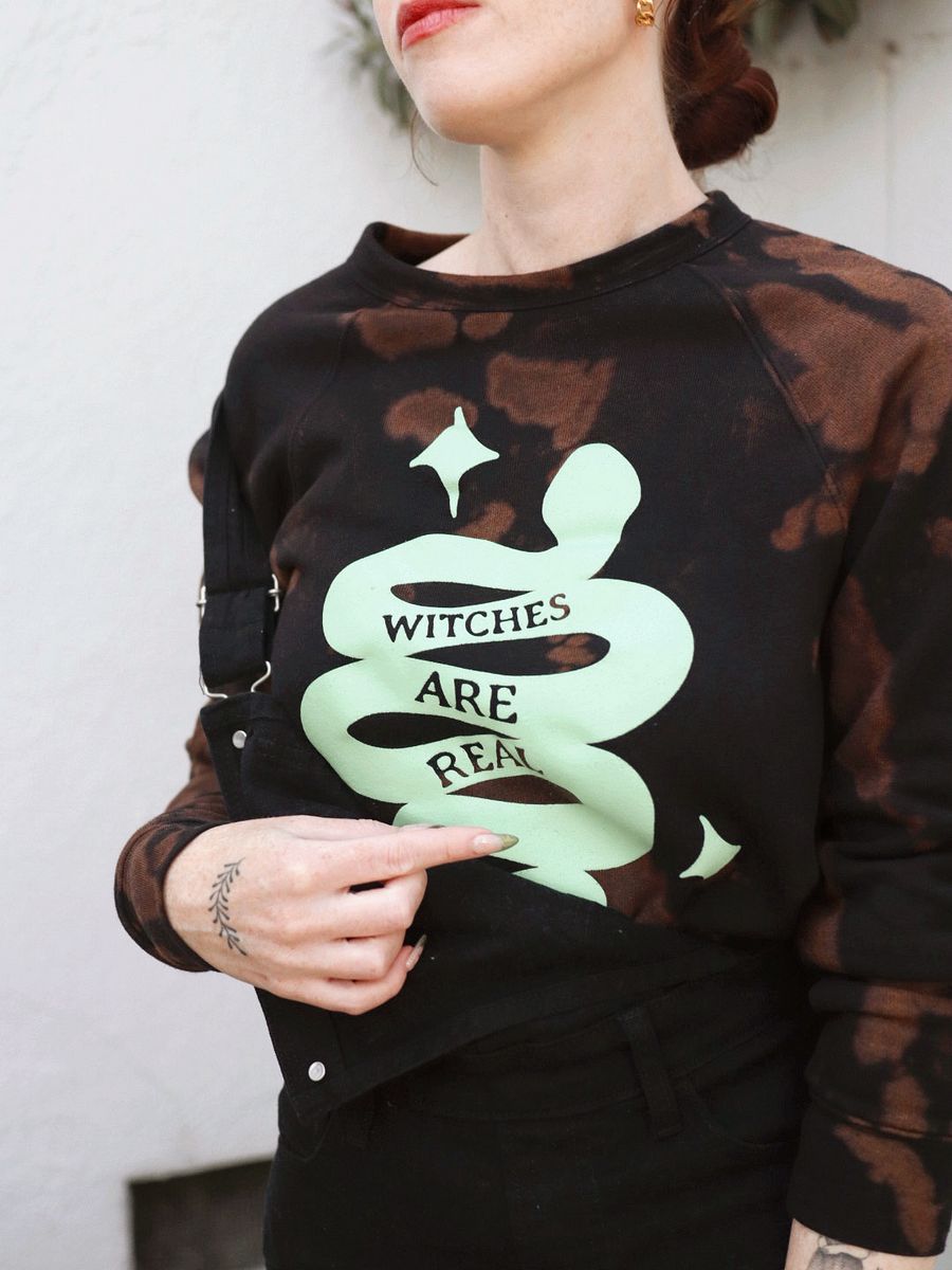 WITCHES ARE REAL SWEATER (BLEACHED DYED) product image (3)