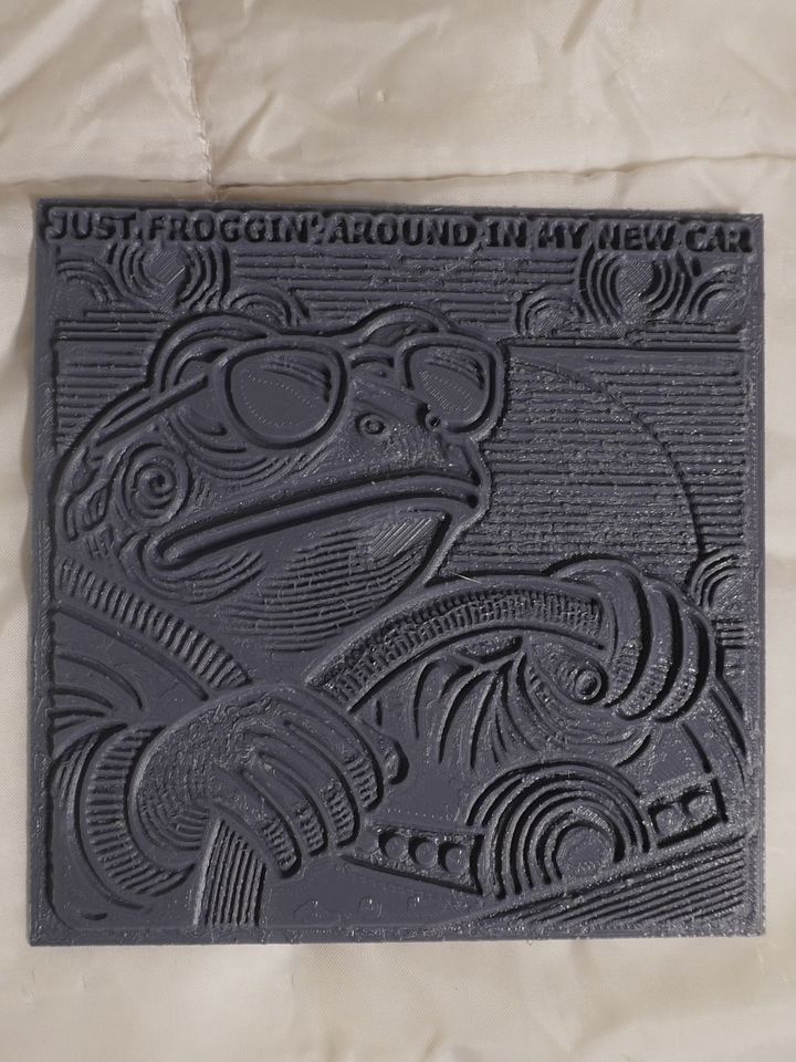Frog Driving Car Plastic Meme Art Work product image (1)