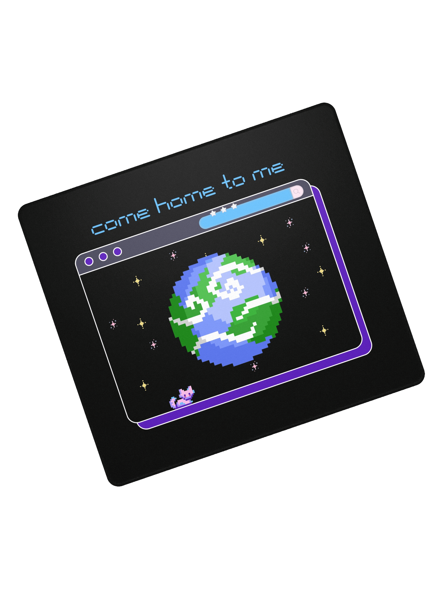 "Come Home to Me" Blue Pixel Art Mouse Pad product image (5)