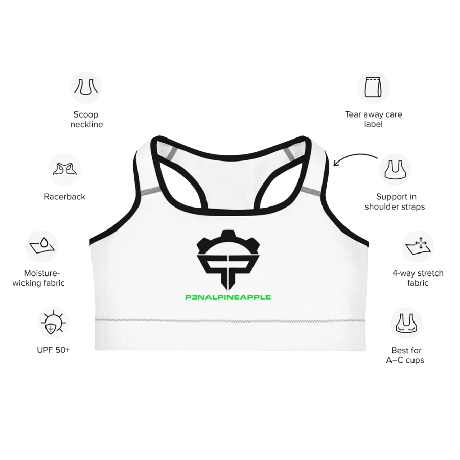 P3nAlPineapple - White Sports Bra product image (8)