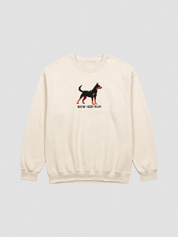 Bow-See-Run Sweatshirt (Embroidered) of a Beauceron(Black & Tan, Cropped Ears) product image (16)