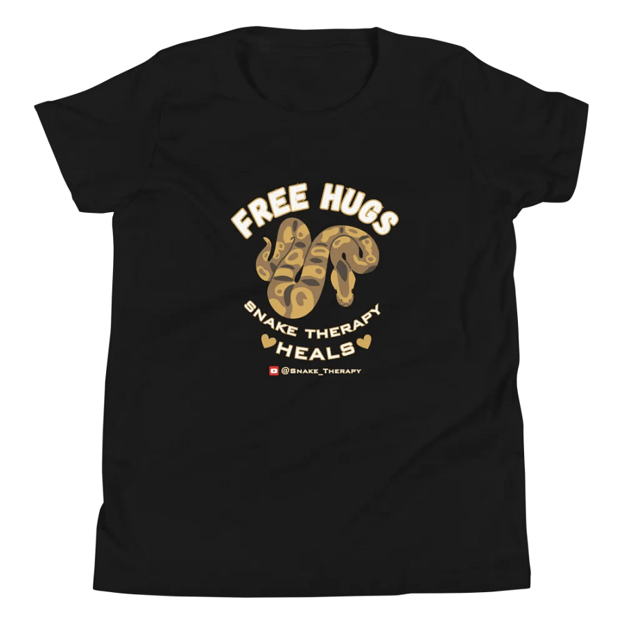 Kids "Free Hugs" Ball Python Shirt (Black) product image (4)