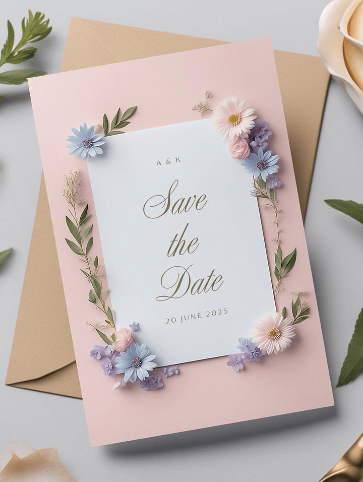 Stylish Save The Date Card - Dizynai (DSD-03) product image (1)