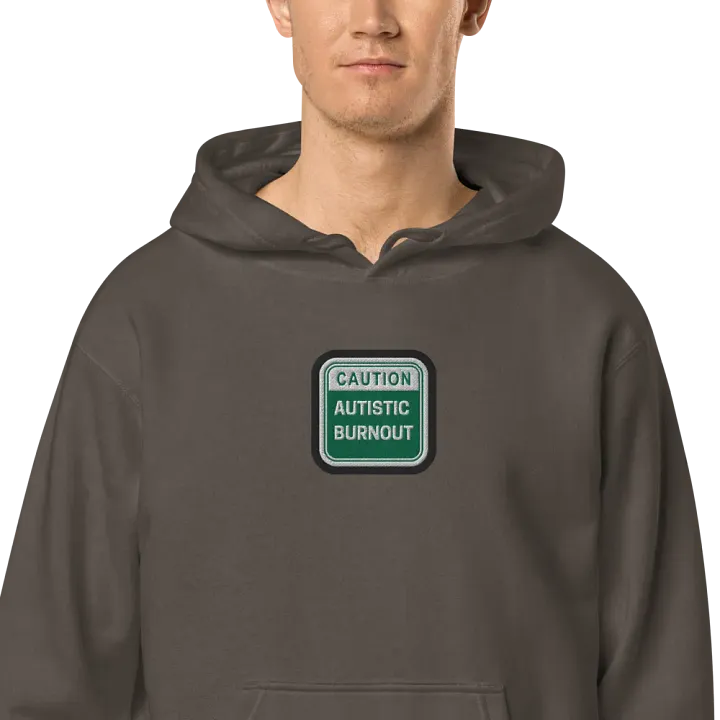 CAUTION: ASD BURNOUT embroidered pigment hoodie (green bubble design 2) product image (2)