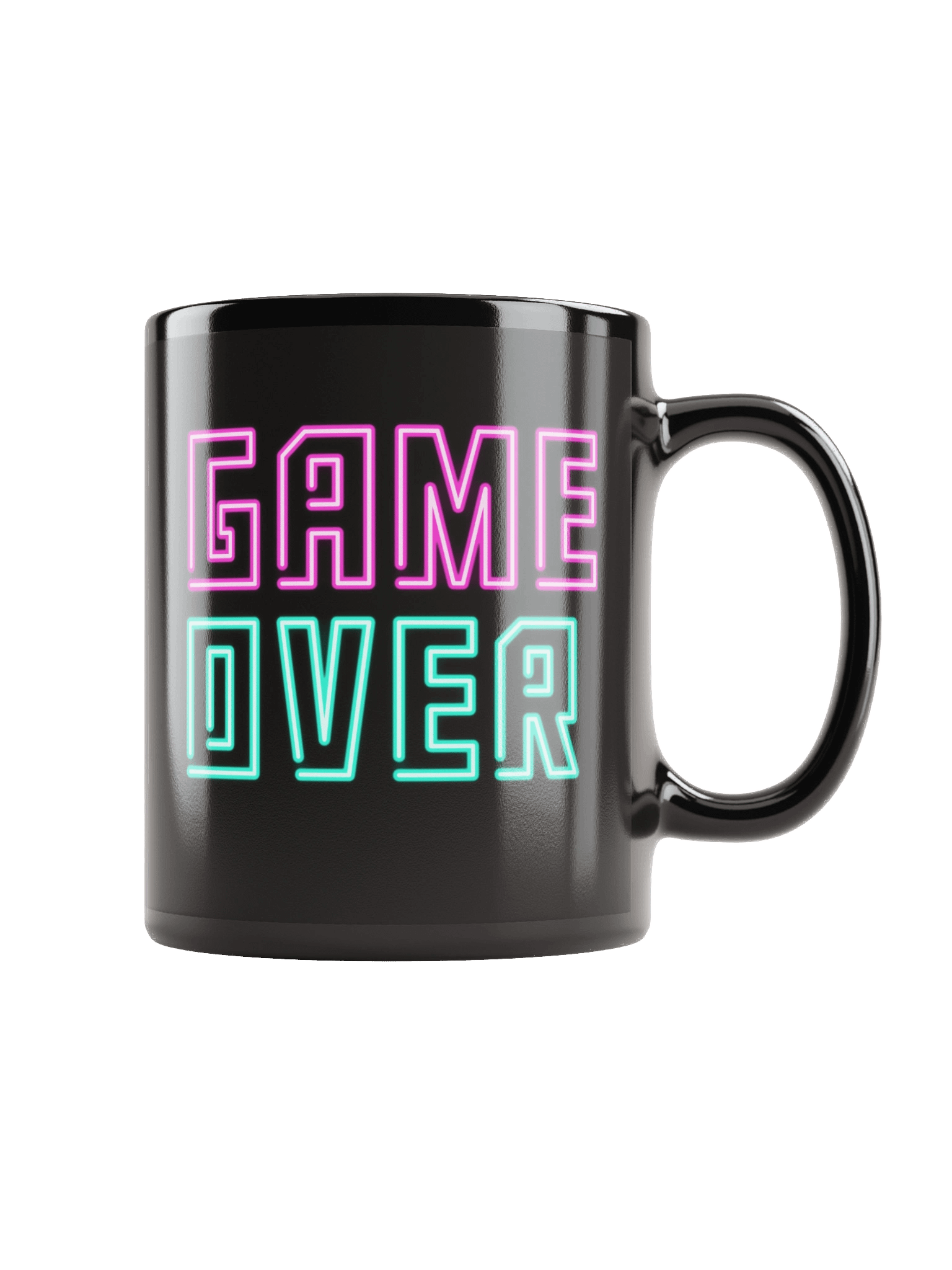 Game Over Neon Text Black Coffee Mug product image (1)