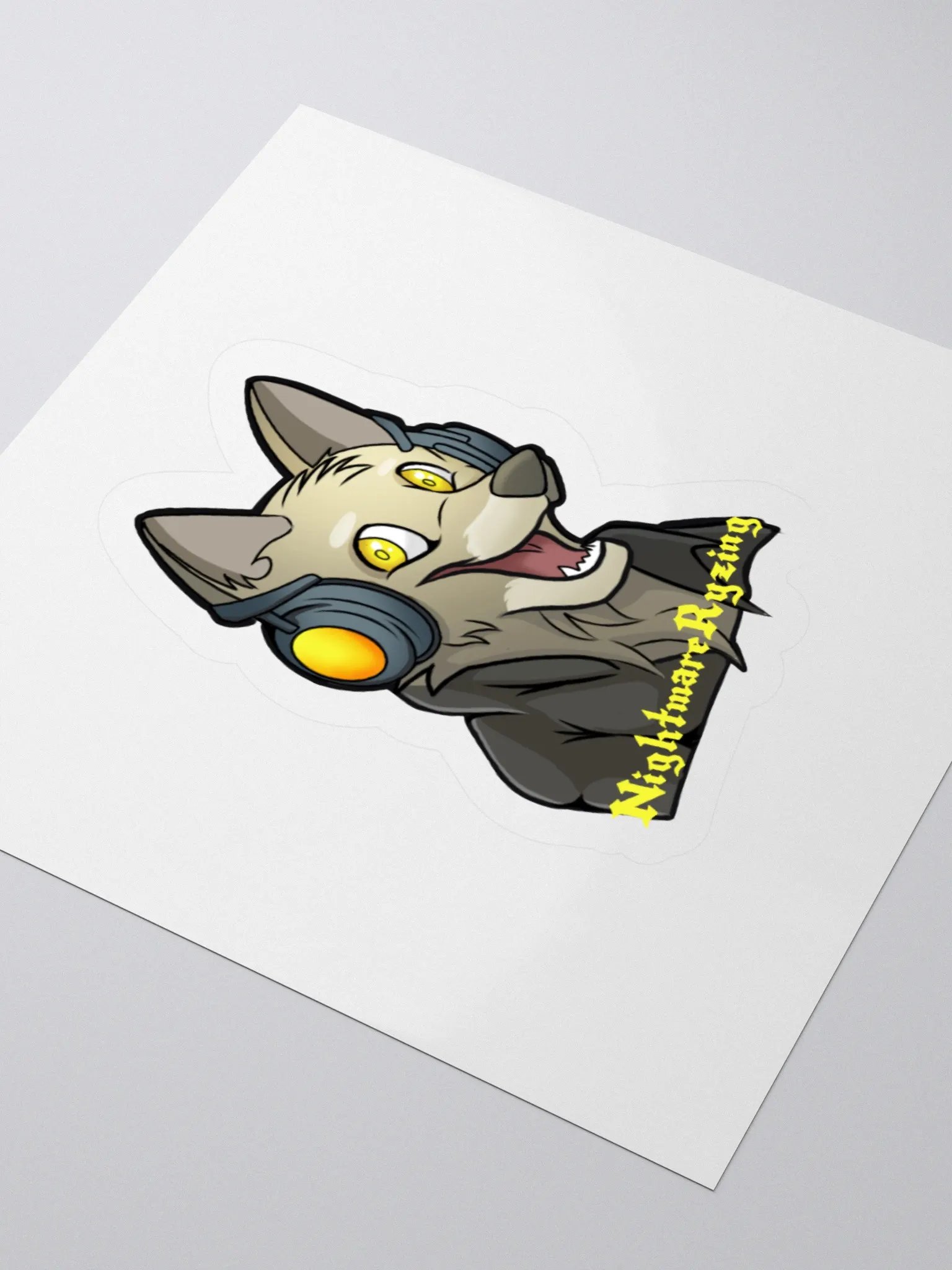NightmareRyzing Smiling Wolf Headphones Sticker product image (3)