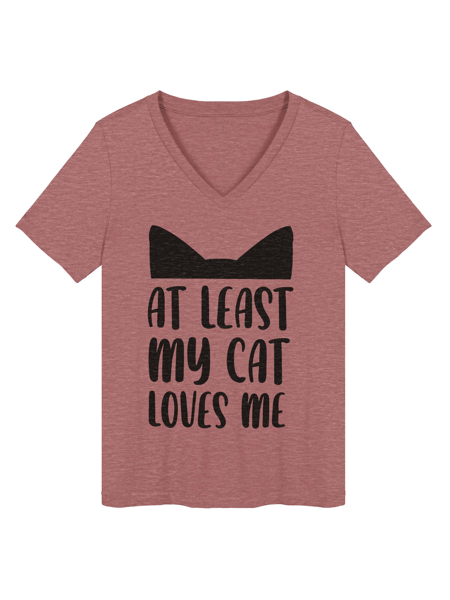"At Least My Cat Loves Me" Comfort V-Neck Tee product image (1)