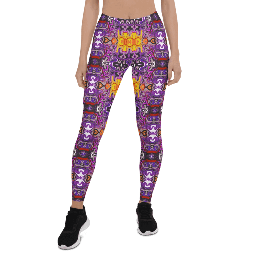 Purple African Inspired Symmetry Design Leggings product image (2)