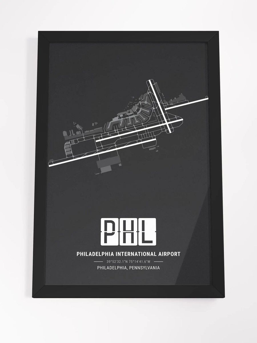 Framed Airport PHL Premium Map On Matt Paper product image (4)